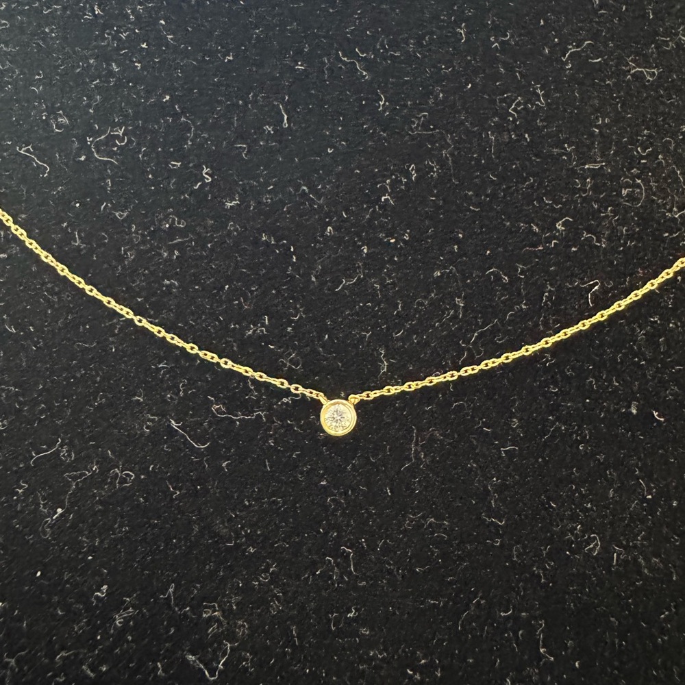 Bony Levy Petite Solitaire Diamond 14K g Gold necklace - Picture 6 of 8